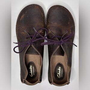 Clarks Artisan Janey Mae 7.5 Oxford Shoes Beeswax Brown Leather Peasant Boho